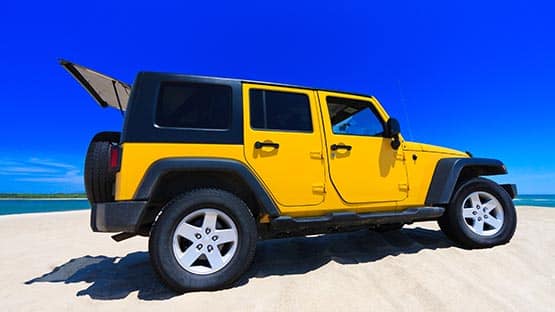 jeep on beach travel