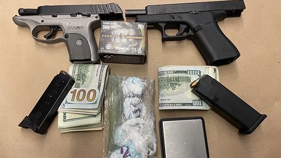 guns, cash, fentanyl