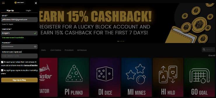 Lucky Block - a top Ethereum casino for US players