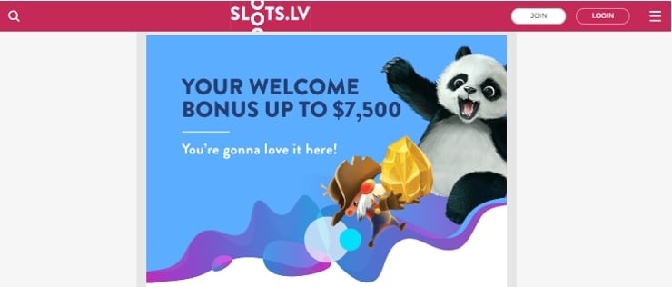 Slots.lv crypto welcome bonus