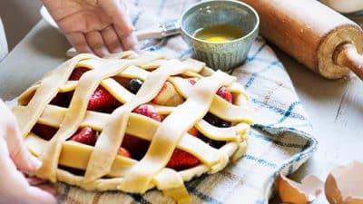 preparing to bake a pie