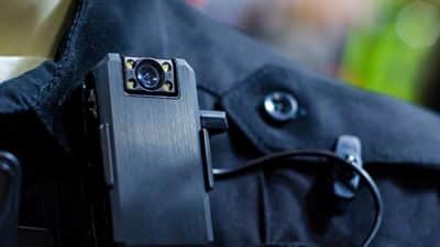 police body camera closeup