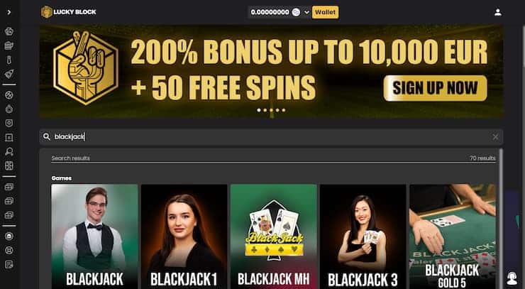 Lucky Block Crypto Blackjack