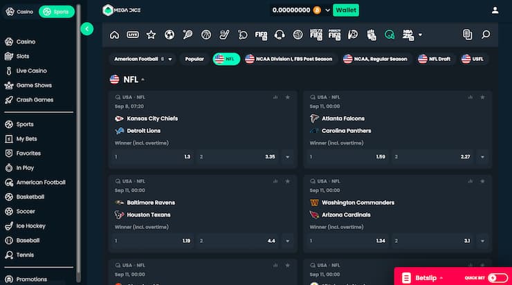 Mega Dice Crypto Sportsbook