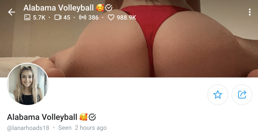 Alabama Volleyball Lana Rhoads OnlyFans