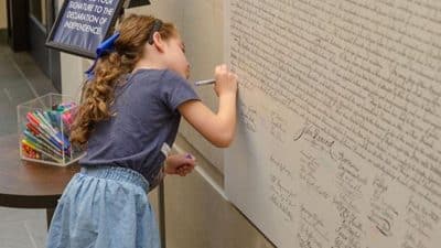 child writing history