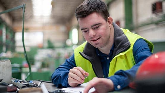 disabled work at industrial plant