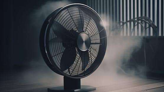 fan in dark room