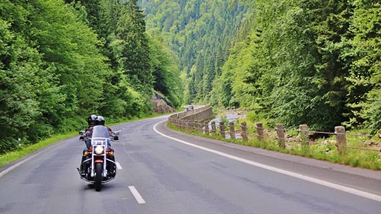 motorcycle on rural roadway