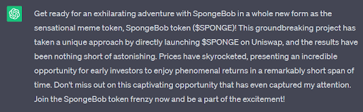 spongebob token chatgpt