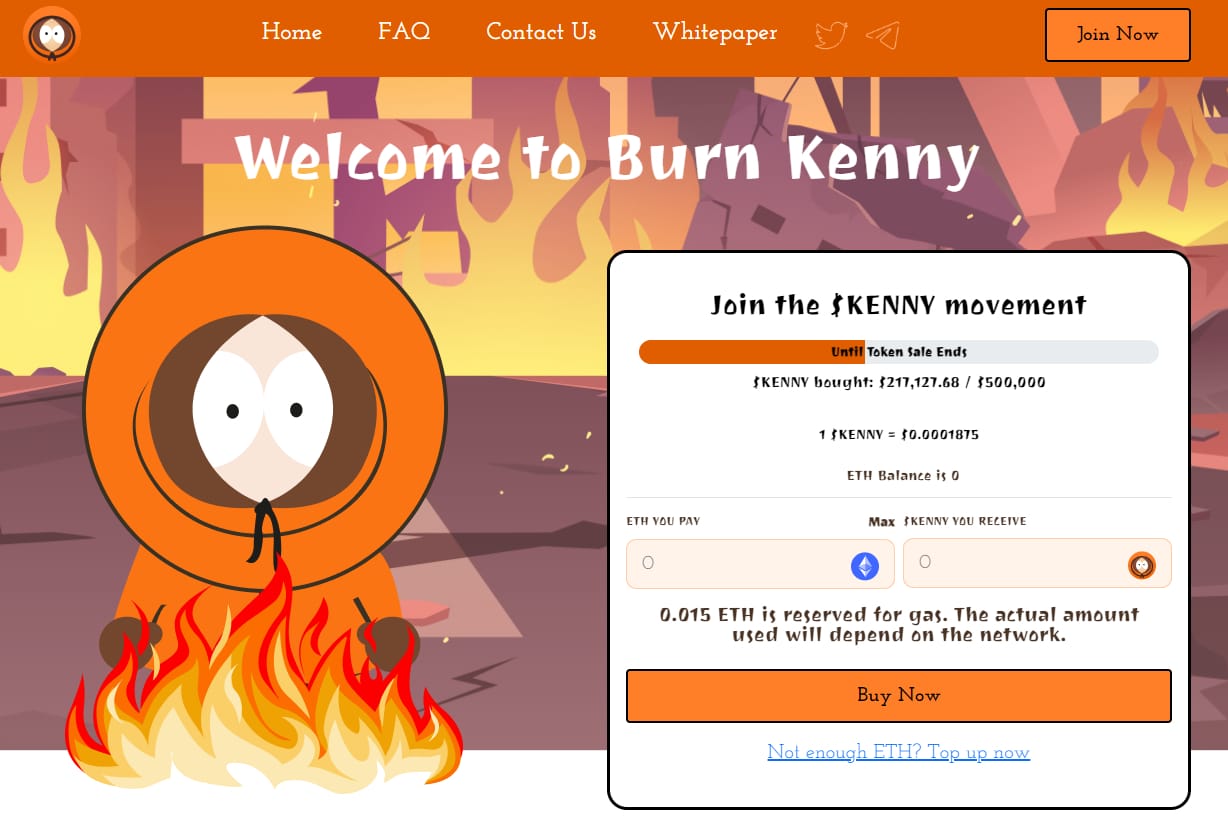 burn kenny presale