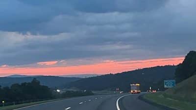 interstate sunset mountain shenandoah valley