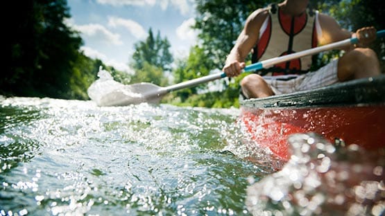 canoe in river