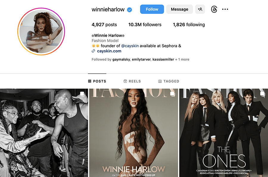 winnie harlow instagram