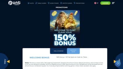 PUNT CASINO WELCOME OFFER