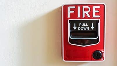red fire alarm