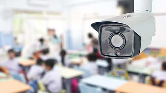Security camera in school classroom