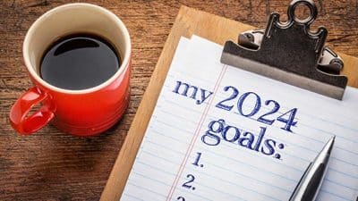 goals 2024 resolutions clipboard