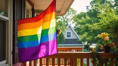 pride flag outside home