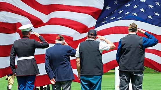 miltary flag salute service veteran