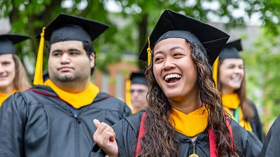 Bridgewater college graduation showing happy graduate