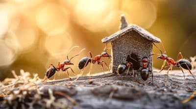 ants building tiny home