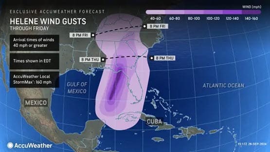 Helene wind Virginia