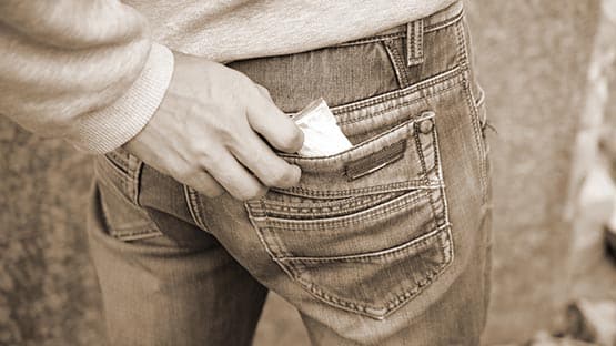 drug in back pocket of jeans