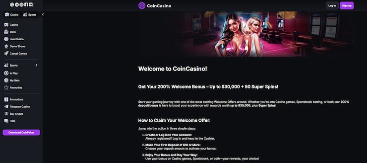 new york online casinos - coincasino deposit match welcome bonus