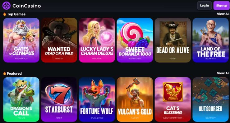 Coincasino - the best BetOnline alternative for crypto gambling