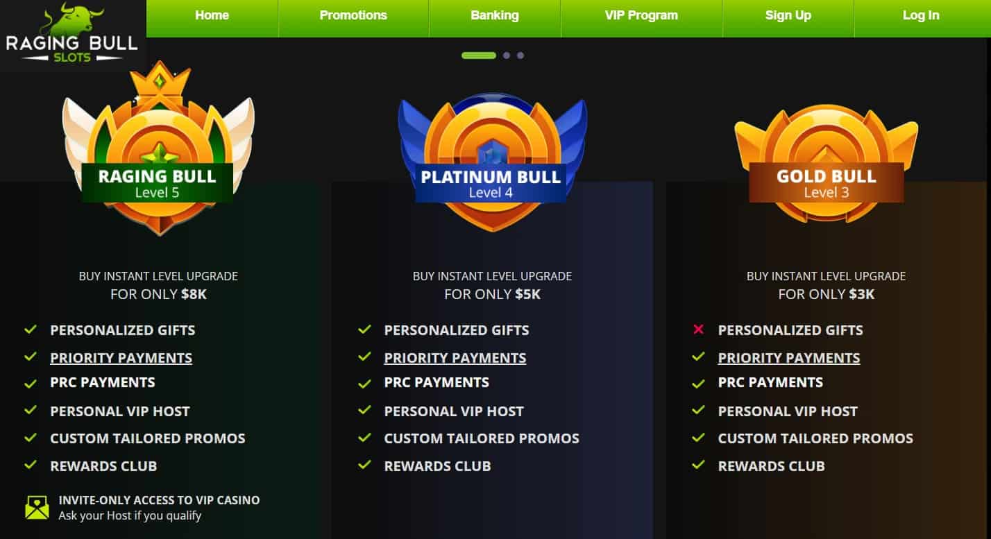 new online casinos raging bull vip program