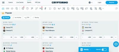 Cryptorino - one of the best anonymous sportsbooks