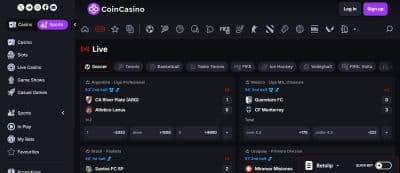 CoinCasino live markets