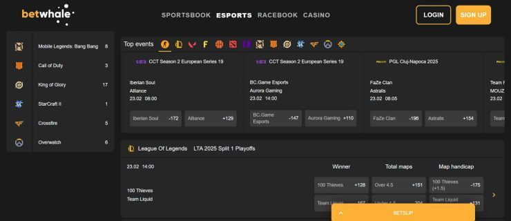 new betting sites LOL betting at BetWhale