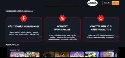 instant casinon nopeat maksut