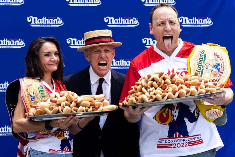 Nathan's Hot Dog Eating Contest - Joey Chestnut - Miki Sudo