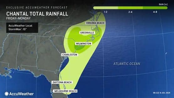 chantal impact on Virginia