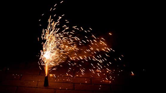 fountain fireworks sidewalk