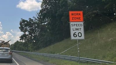 interstate 81 work zone sign construction VDOT