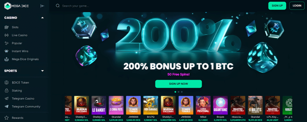 mega dice Ολα τα online casino