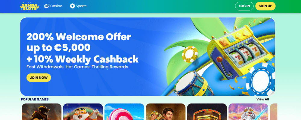 samba slots all casino
