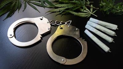 marijuana joint handcuffs arrest weed drug