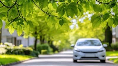 unmarked car in neighborhood