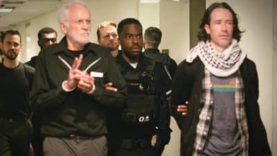 mennonites arrested mark warner office