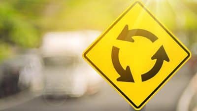 traffic roundabout sign