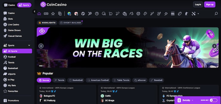 CoinCasino - one of the best Tether betting sites