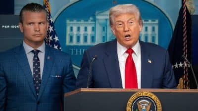 Pete Hegseth and Donald Trump