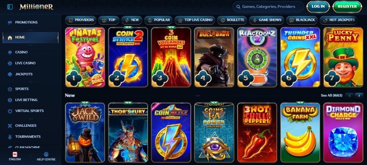 Millioner - one of the best gambling sites for real money in Canada
