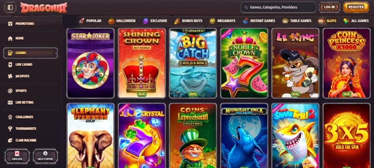 Play casino games at Dragonia