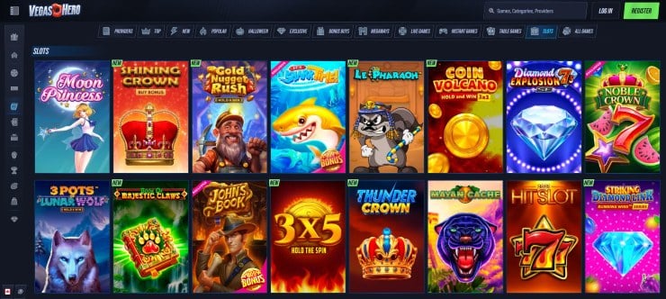 Play slot games at Canadian online casinos